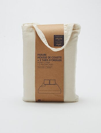 Dekbedovertrekset 2-persoons 240 x 220 cm van katoengaas - Kiabi Home