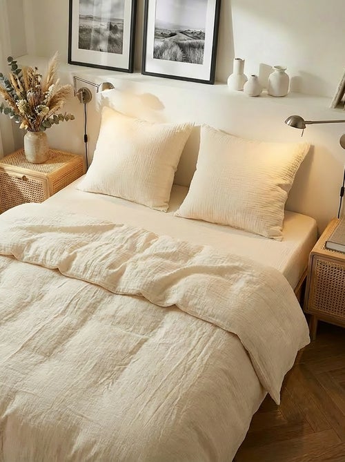 Dekbedovertrekset 2-persoons 240 x 220 cm van katoengaas - Kiabi Home - Kiabi Dekbedovertrekset 2-persoons 240 x 220 cm van katoengaas - Kiabi Home - Kiabi