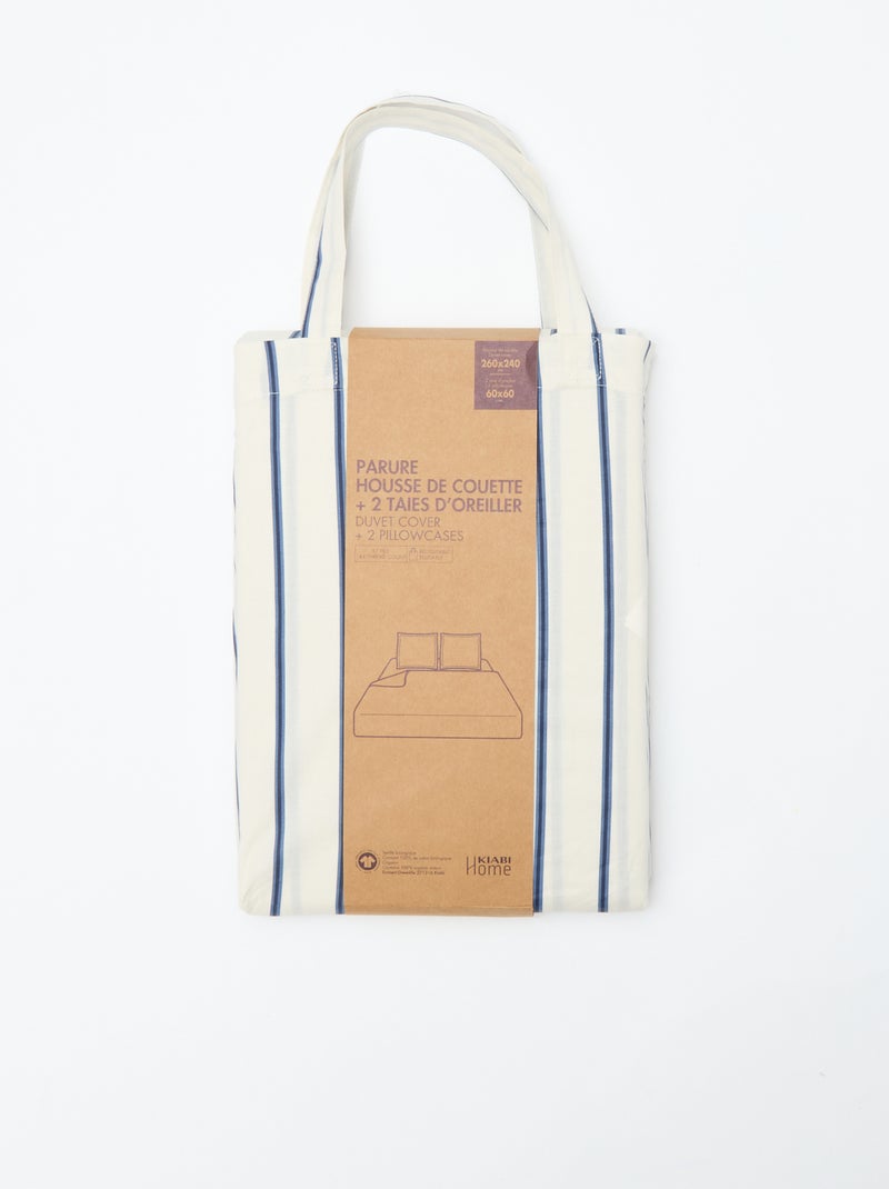 Dekbedovertrekset 2-persoons (260 x 240cm) van katoen - Kiabi Home Blauw - Kiabi