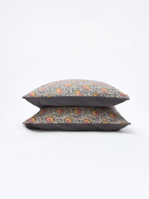 Dekbedovertrekset 2-persoons (260x240cm) van dubbel katoengaas - Kiabi Home - Kiabi