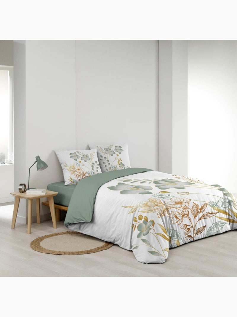Dekbedovertrekset 3-delig 240 x 220 cm – katoen 42 draden – lolita Groen - Kiabi