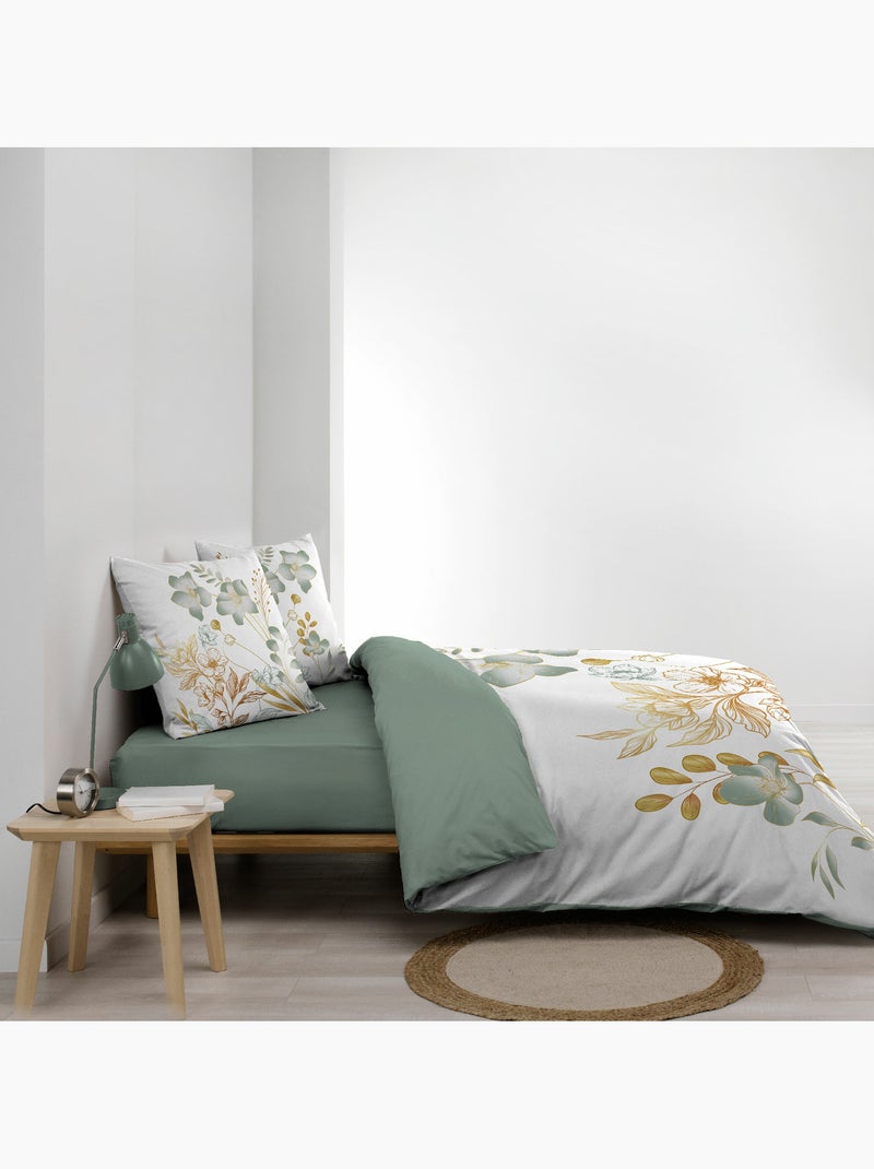 Dekbedovertrekset 3-delig 240 x 220 cm – katoen 42 draden – lolita Groen - Kiabi