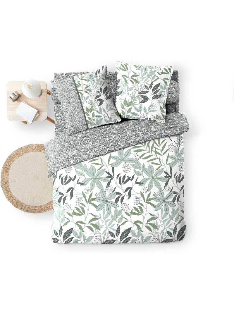Dekbedovertrekset 6-delig voltine – 100% katoen – 42 draden/cm² Saliegroen - Kiabi