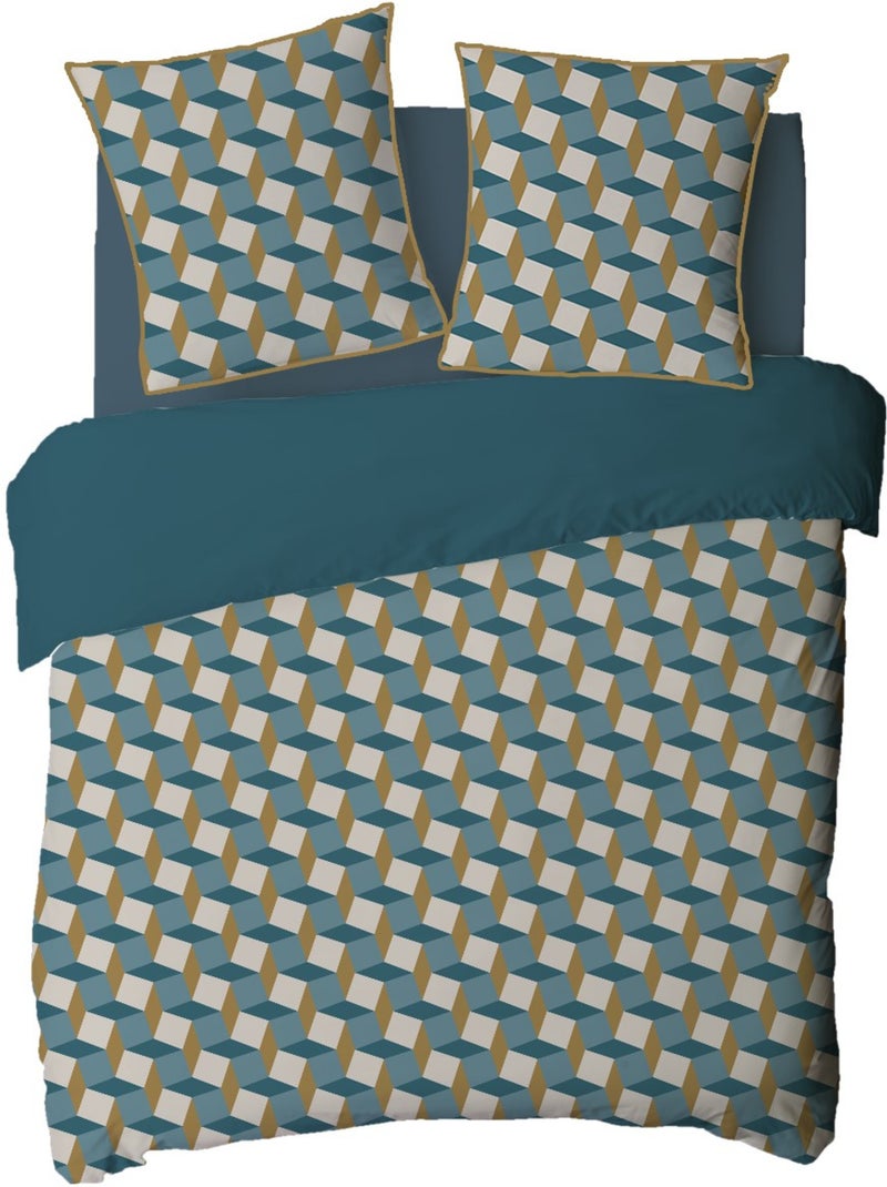 Dekbedovertrekset Future Home POLO 2 personen – katoen Blauw - Kiabi