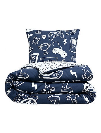Dekbedovertrekset gaming 'Video games' katoen met print Oeko-Tex blauw – Future Home