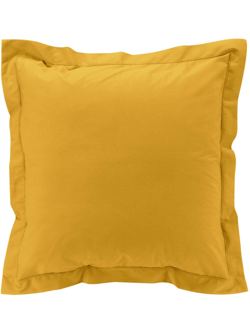 Dekbedovertrekset – katoenpercal 78 draden – hotelkwaliteit – 2 kussenslopen 63x63 cm Oker - Kiabi