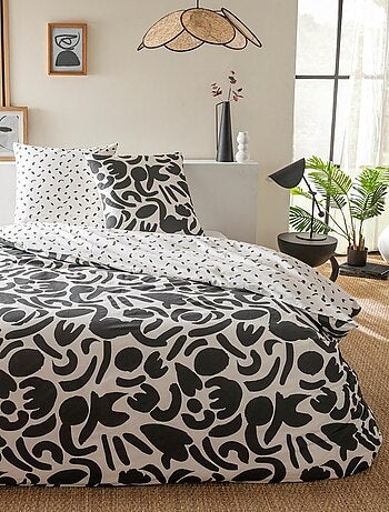Dekbedovertrekset 'MAORI' katoen met tweekleurige geometrische print meerkleurig – Future Home