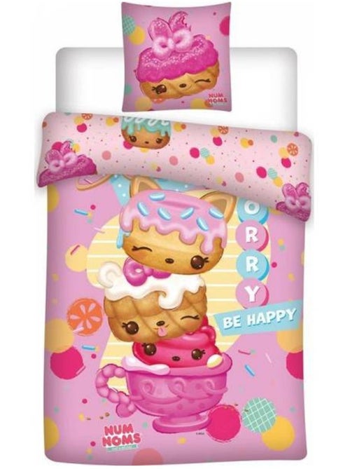 Dekbedovertrekset microvezel bedrukt CMP Num Noms 140x200 en kussensloop 63x63 - Kiabi