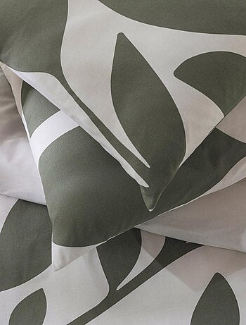 Dekbedovertrekset 'NAIS' katoen met groene tropische print groen – Future Home