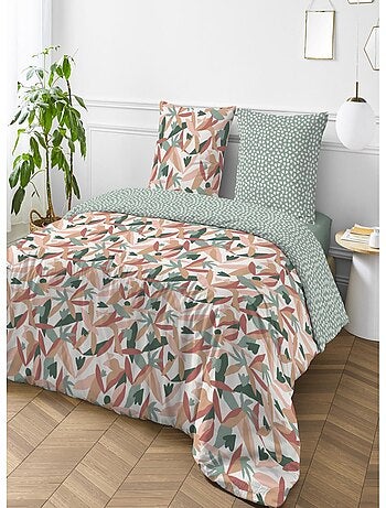 Dekbedovertrekset omkeerbaar 100% katoen met abstracte print meerkleurig – Future Home