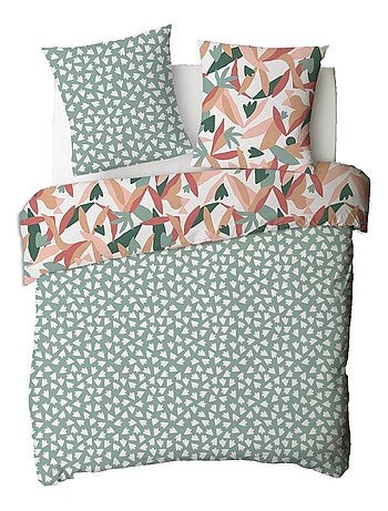 Dekbedovertrekset omkeerbaar 100% katoen met abstracte print meerkleurig – Future Home