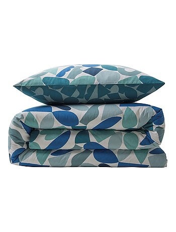Dekbedovertrekset omkeerbaar 100% katoen met geometrisch motief meerkleurig – Future Home