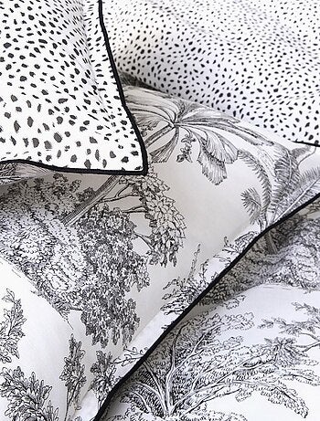 Dekbedovertrekset omkeerbaar katoen met jungleprint 240 x 220 cm wit – Future Home