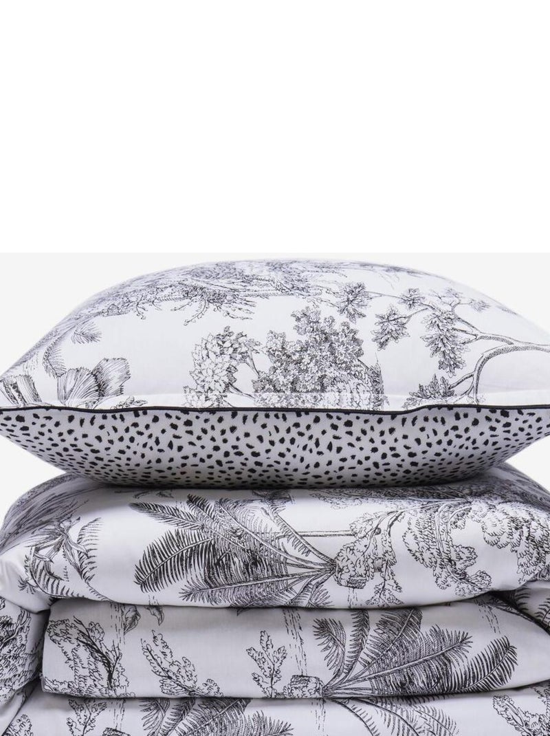 Dekbedovertrekset omkeerbaar katoen met jungleprint 240 x 220 cm wit – Future Home Wit - Kiabi