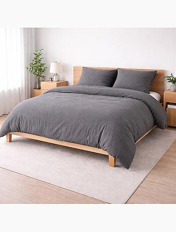 Dekbedovertrekset sienna + 2 kussenslopen 63x63 cm – dubbelzijdig katoengaas & katoen 57 draden