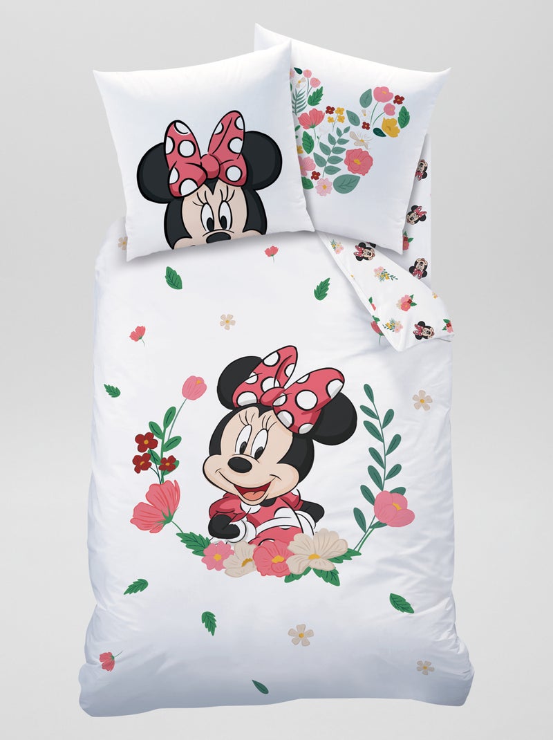 Dekbedset - 'Minnie' - 1-persoonsbed WIT - Kiabi