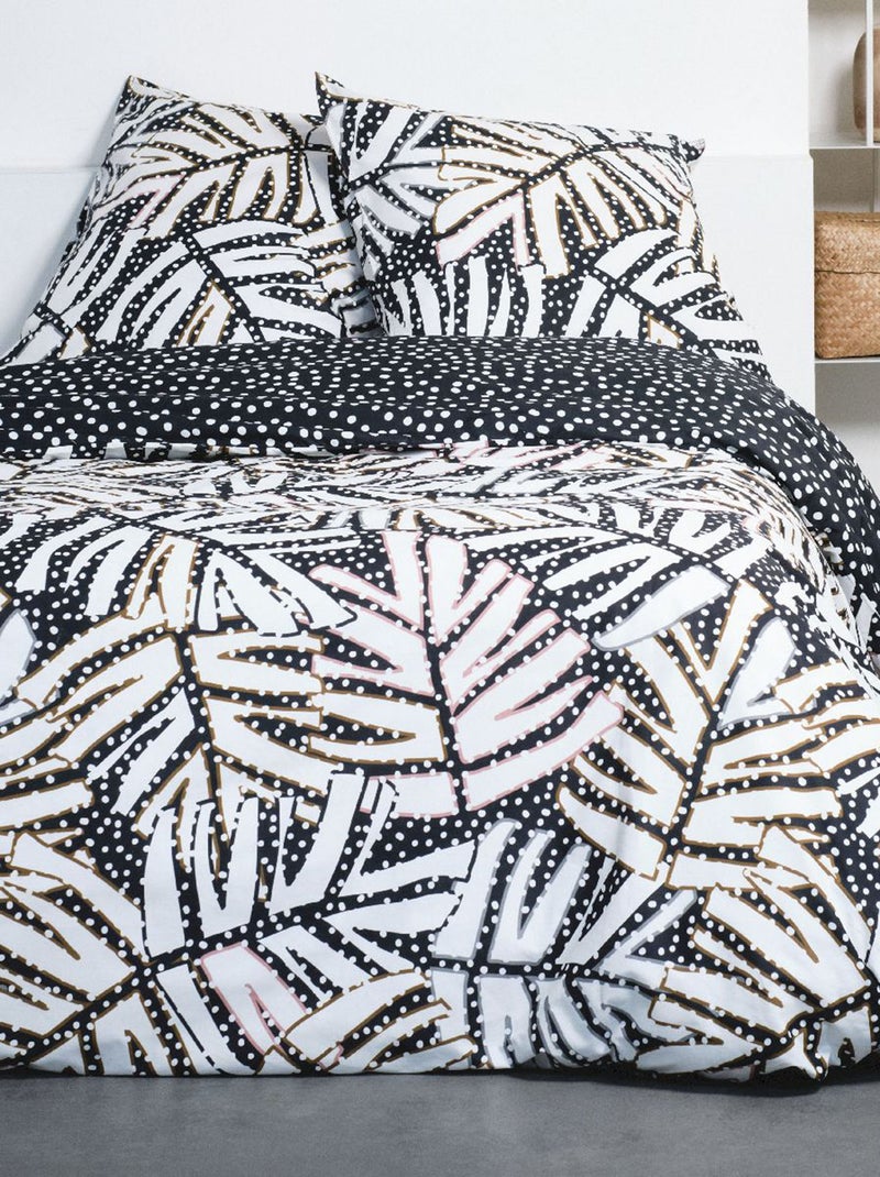 Dekbedset in natuurthema - 2-persoonsbed wit / zwart - Kiabi