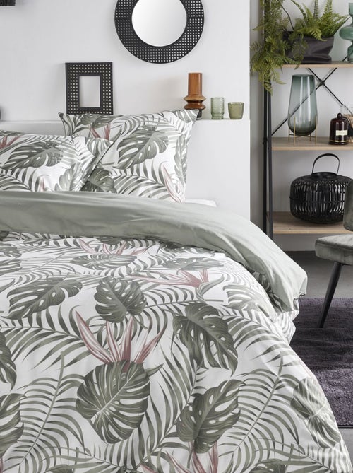 Dekbedset met bladmotief - Voor 2-persoonsbed - Kiabi
