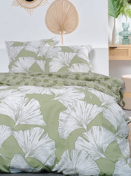 Dekbedset met bladprint - 2-persoonsbed - Kiabi