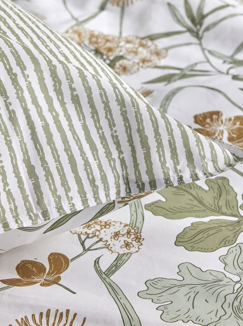 Dekbedset met bloemenprint - Voor 2-persoonsbed WIT - Kiabi