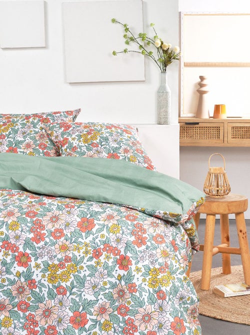 Dekbedset met bloemenprint - Voor 2-persoonsbed - Kiabi