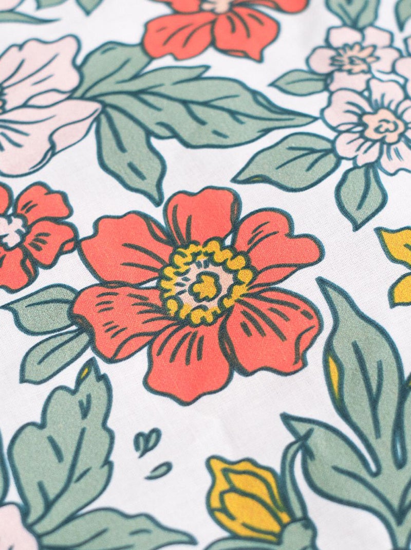 Dekbedset met bloemenprint - Voor 2-persoonsbed Wit - Kiabi