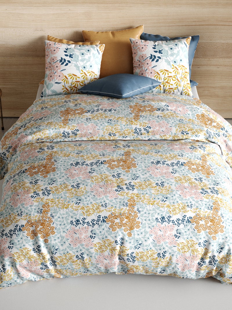 Dekbedset met bloemmotief - 2-persoonsbed BIEGE - Kiabi