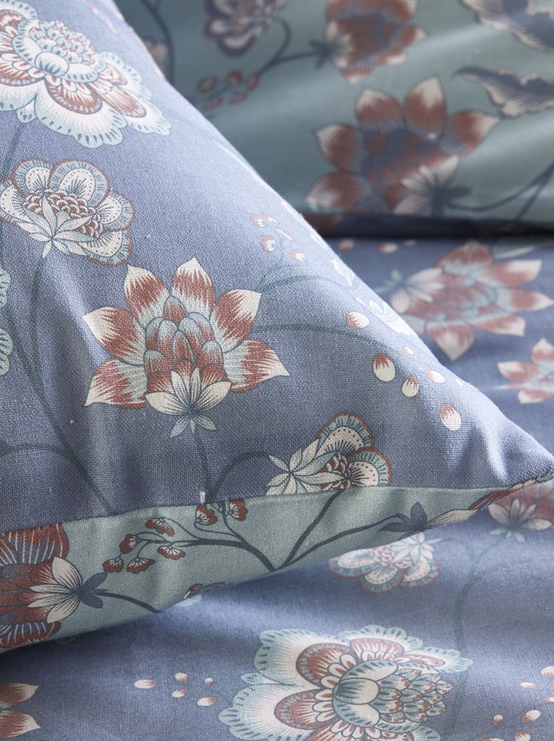 Dekbedset met bloemmotief - Voor 2-persoonsbed GRIJS - Kiabi