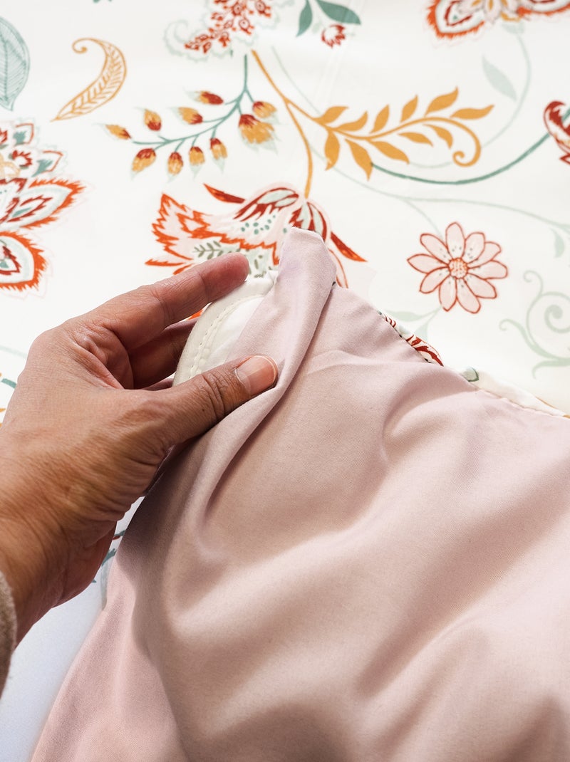 Dekbedset met bloemmotief - Voor 2-persoonsbed ROSE - Kiabi