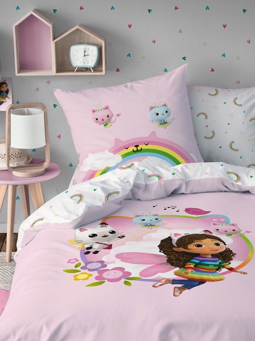 Dekbedset met Gabby's Poppenhuis-print - 1-persoonsbed - Kiabi