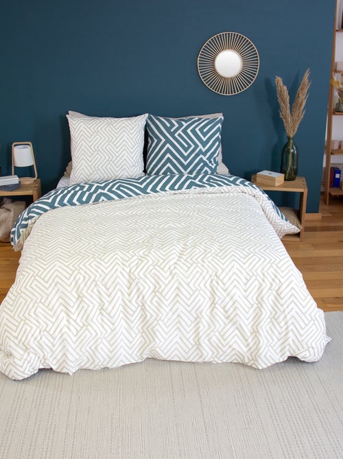 Dekbedset met grafische print - Voor 2-persoonsbed - Kiabi