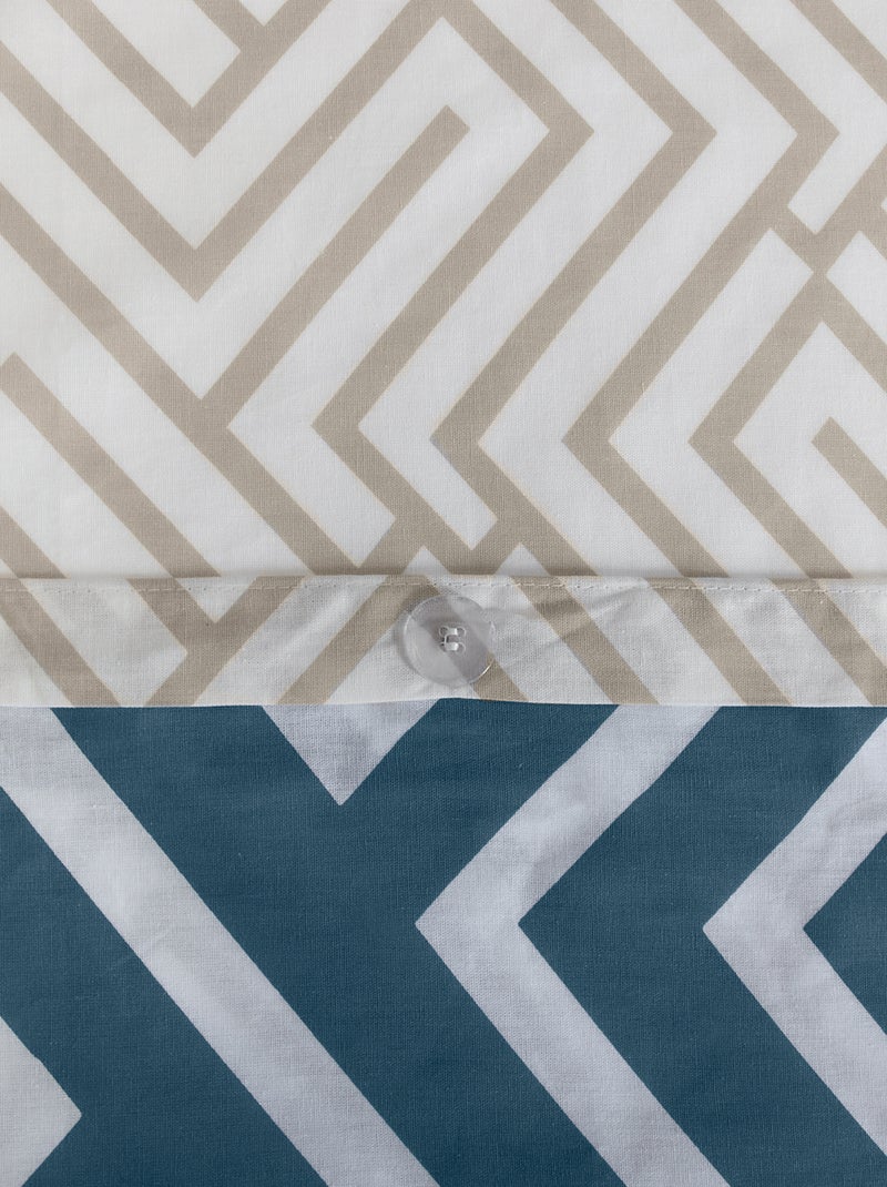 Dekbedset met grafische print - Voor 2-persoonsbed Blauw - Kiabi