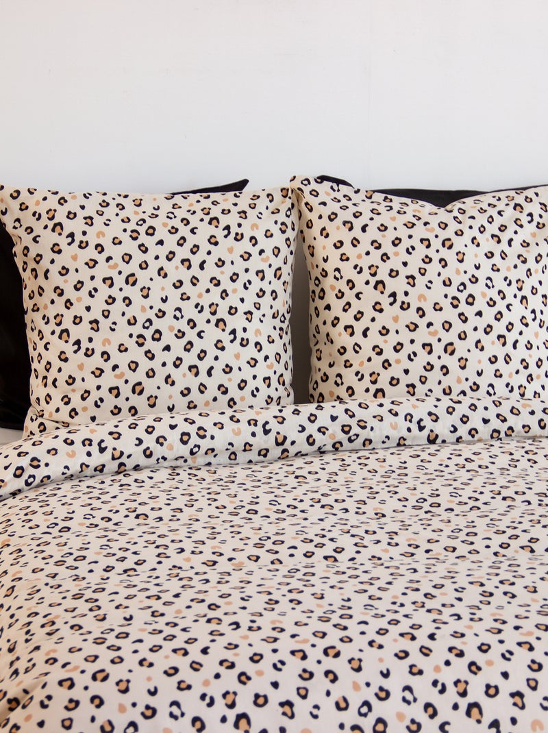 Dekbedset met luipaardprint - Voor 2-persoonsbed Biege - Kiabi
