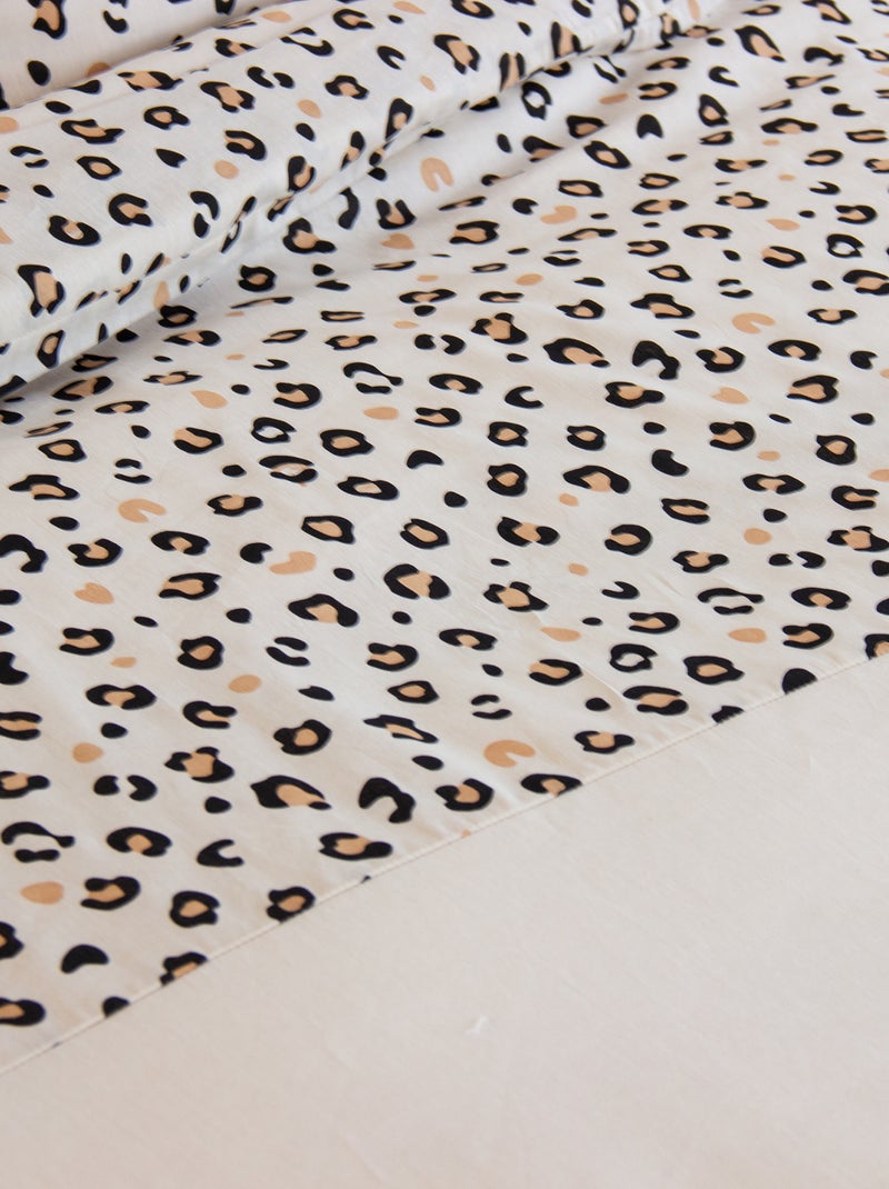 Dekbedset met luipaardprint - Voor 2-persoonsbed Biege - Kiabi