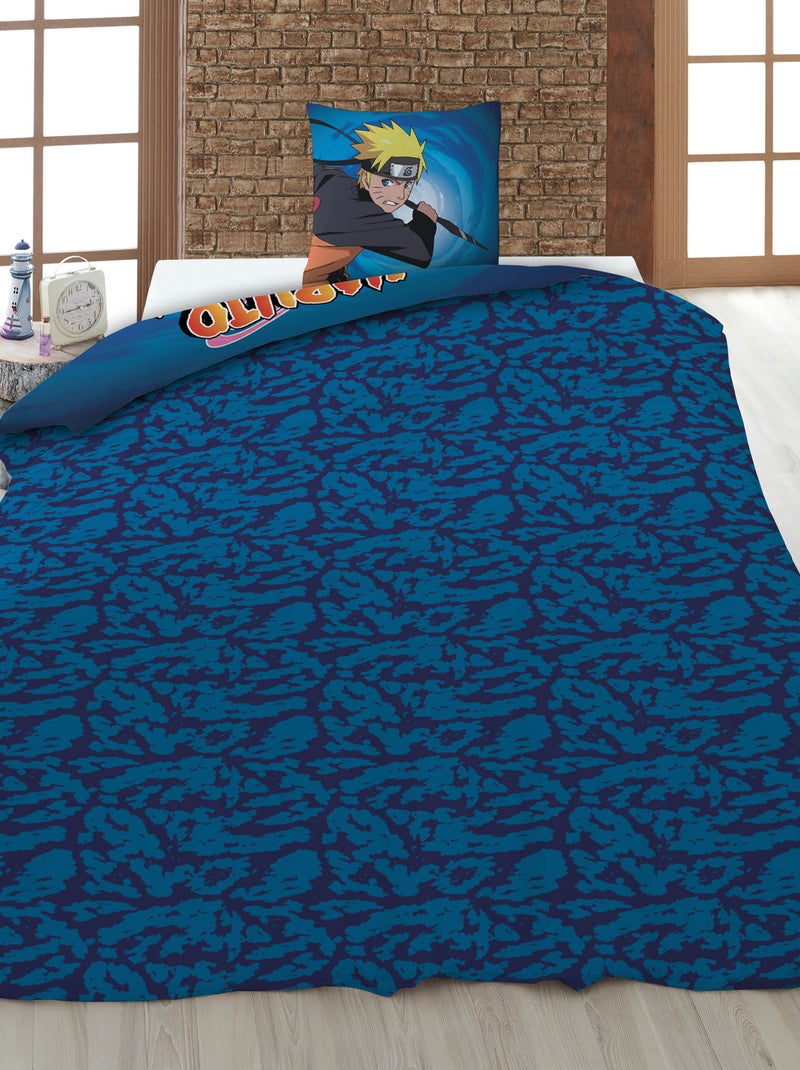 Dekbedset met Naruto-print - Voor 1-persoonsbed Blauw - Kiabi