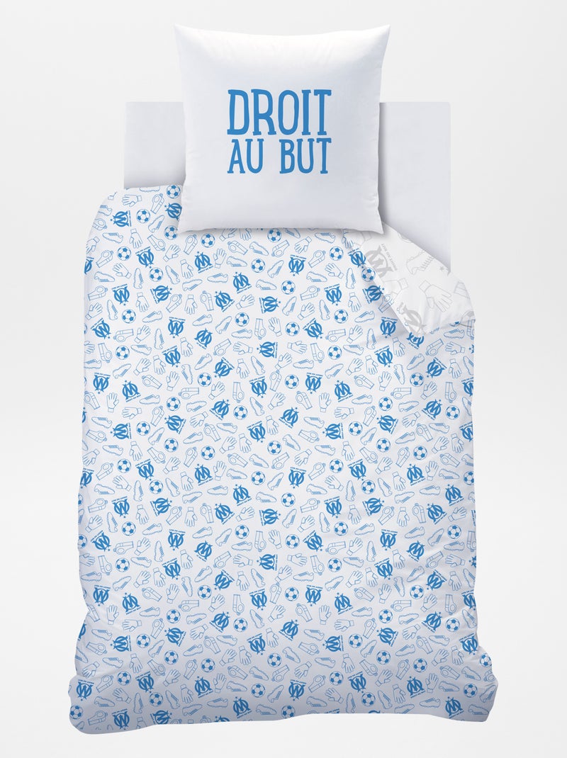 Dekbedset met 'Olympique de Marseille'-print - 1-persoonsbed BLAUW - Kiabi
