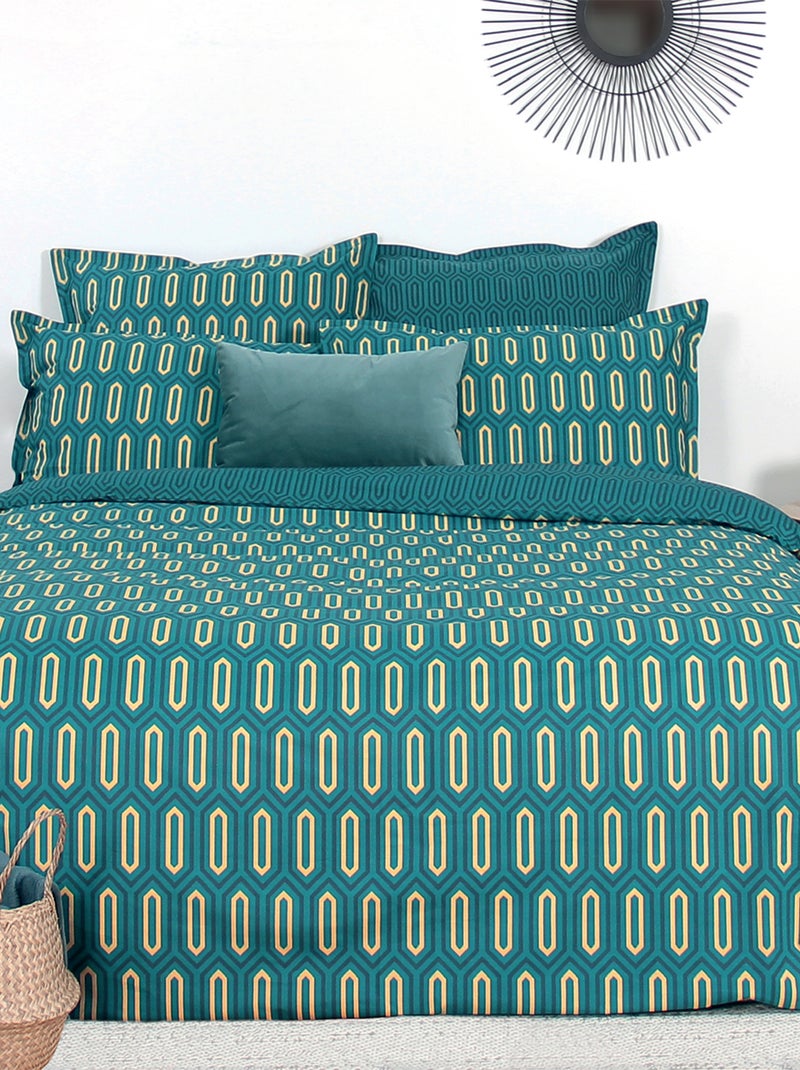 Dekbedset met print - 2-persoonsbed blauw - Kiabi