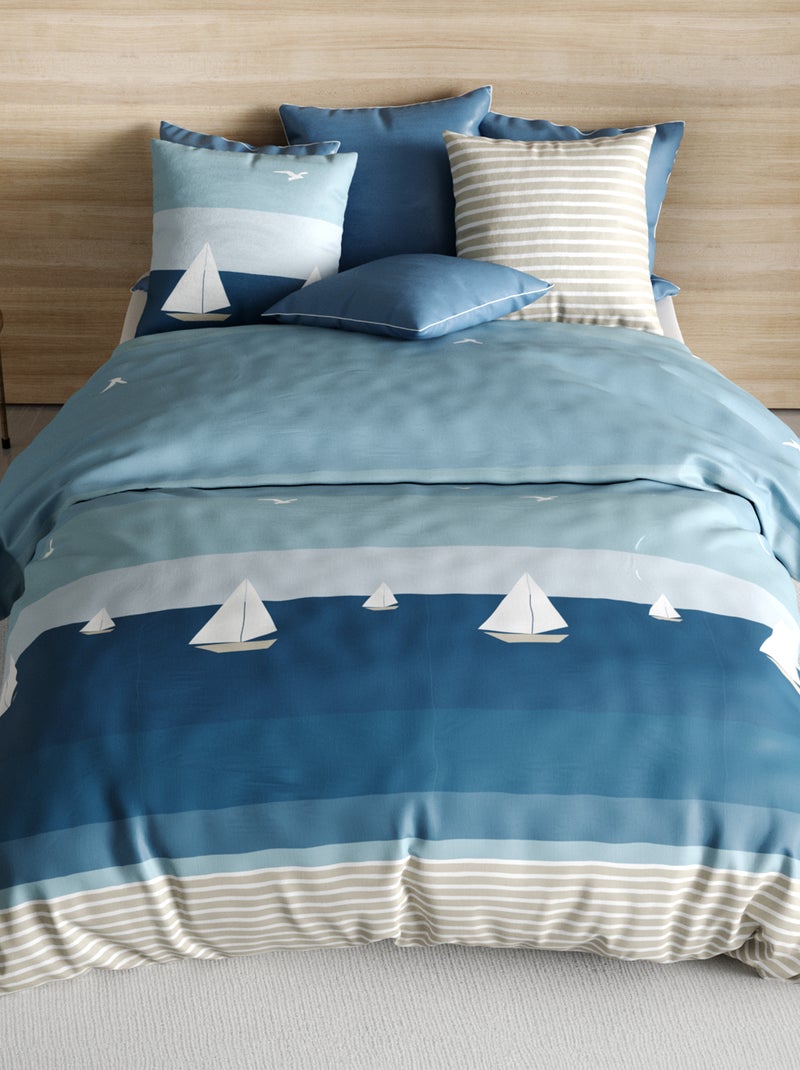Dekbedset met print - 2-persoonsbed BLAUW - Kiabi