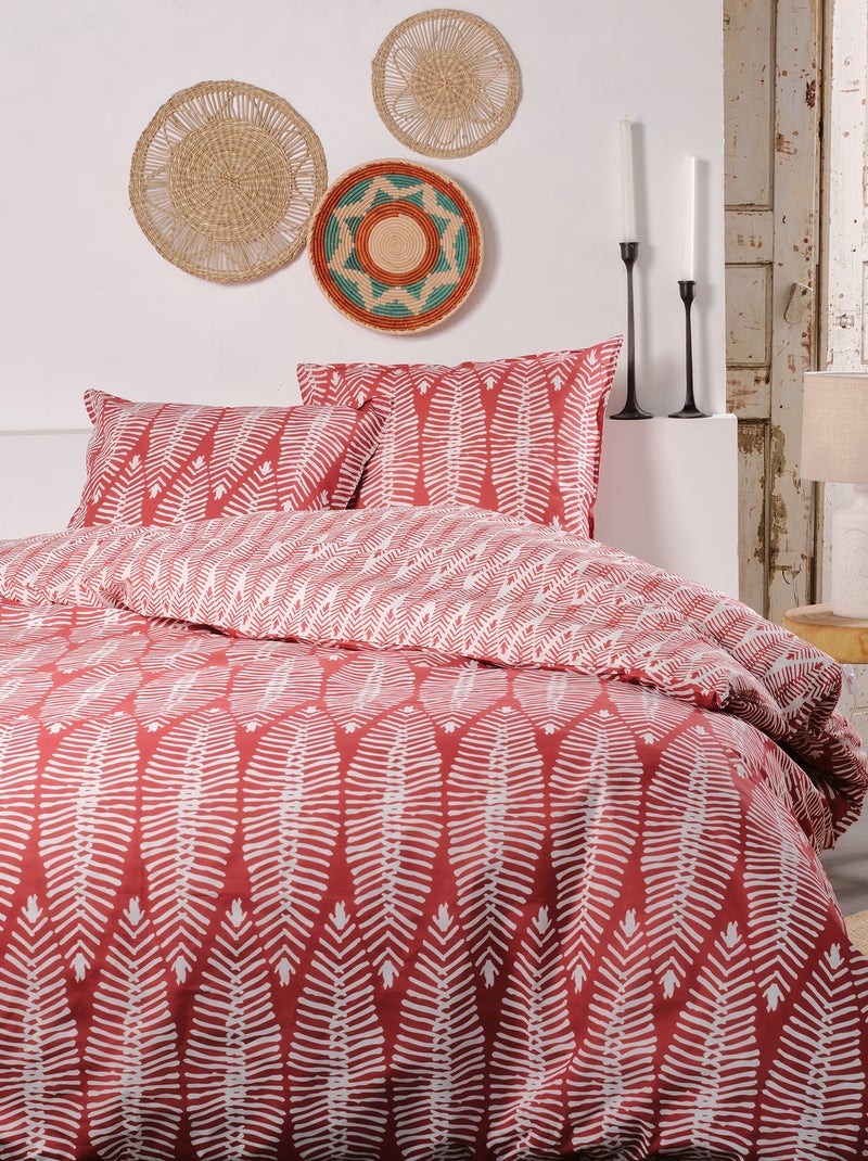Dekbedset met print - 2-persoonsbed ROOD - Kiabi