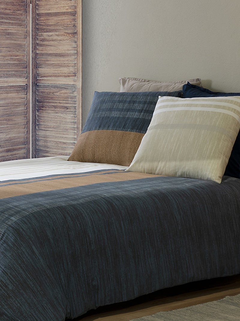 Dekbedset met print - dekbedovertrek + 2 kussenslopen - Voor 2-persoonsbed Blauw - Kiabi