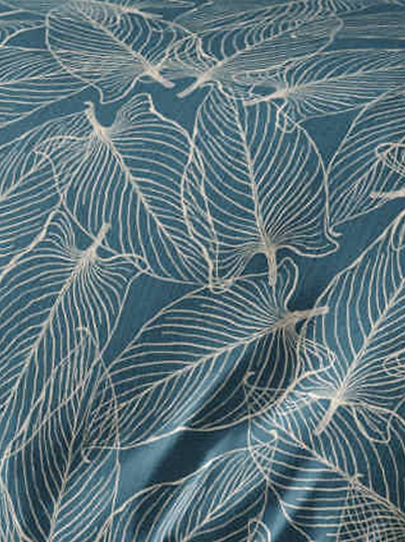 Dekbedset met print - dekbedovertrek + 2 kussenslopen - Voor 2-persoonsbed Blauw - Kiabi