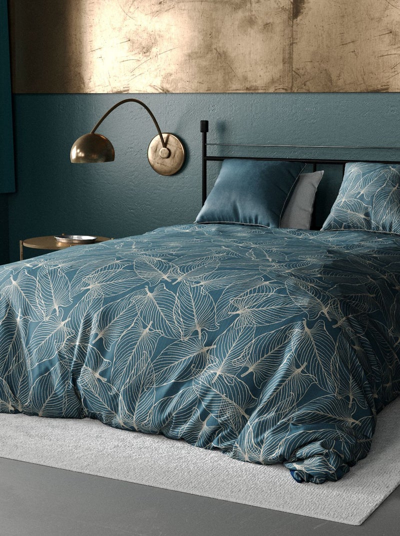 Dekbedset met print - dekbedovertrek + 2 kussenslopen - Voor 2-persoonsbed Blauw - Kiabi