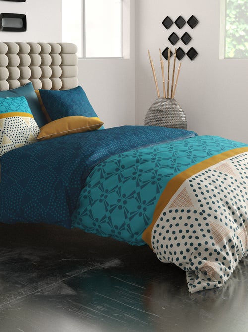 Dekbedset met print - dekbedovertrek + 2 kussenslopen - Voor 2-persoonsbed - Kiabi