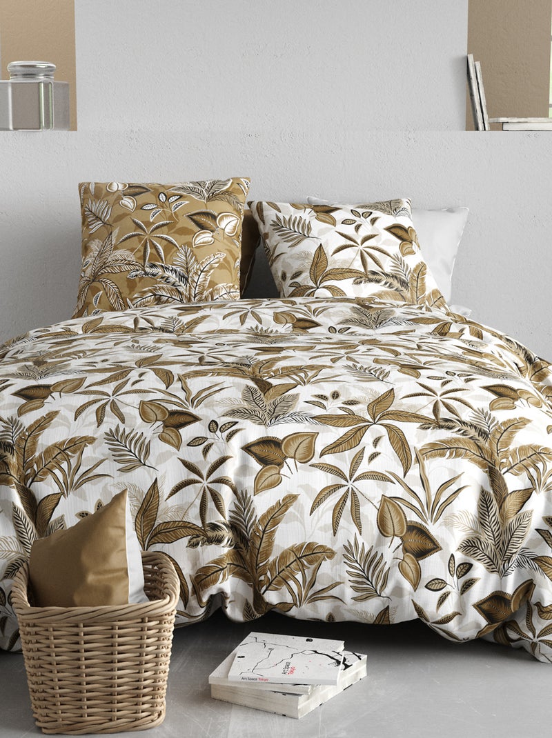 Dekbedset met print - dekbedovertrek + 2 kussenslopen - Voor 2-persoonsbed Oranje - Kiabi