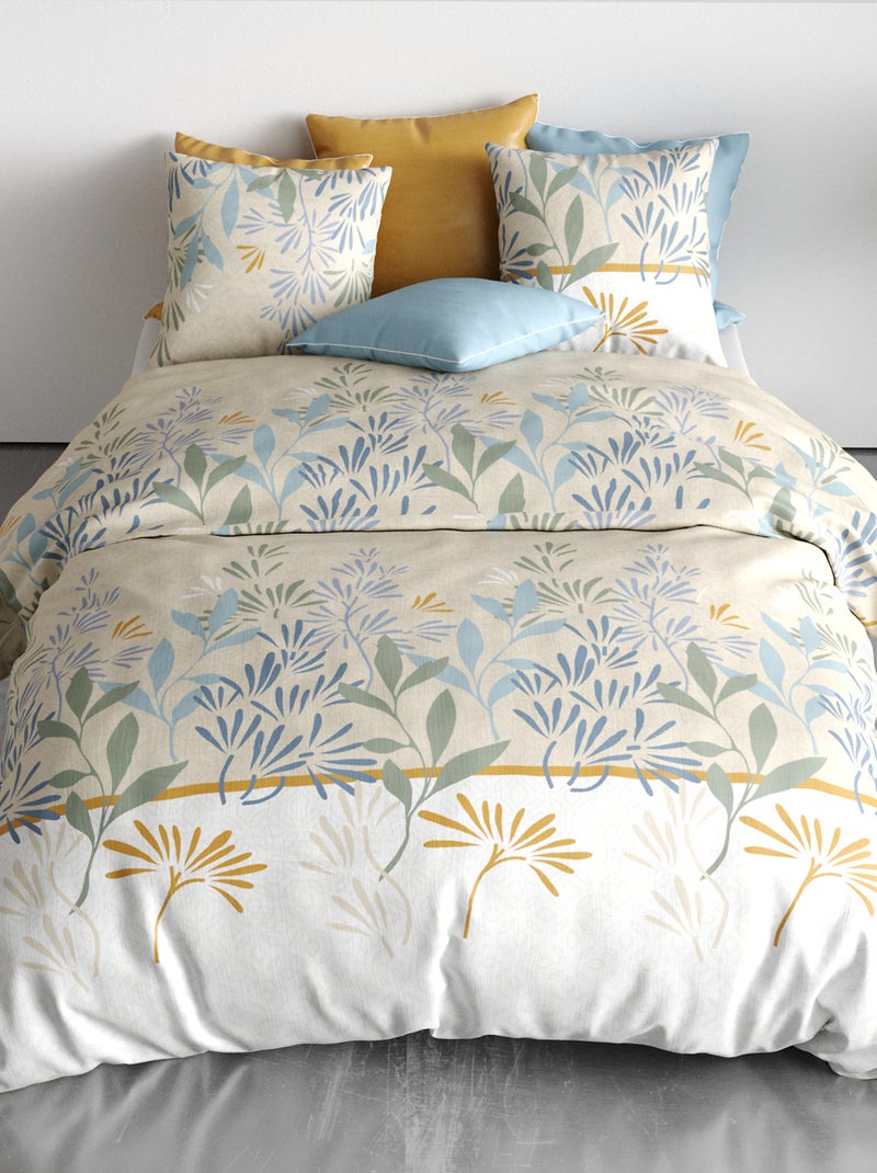 Dekbedset met print - dekbedovertrek + 2 kussenslopen - Voor 2-persoonsbed Wit - Kiabi