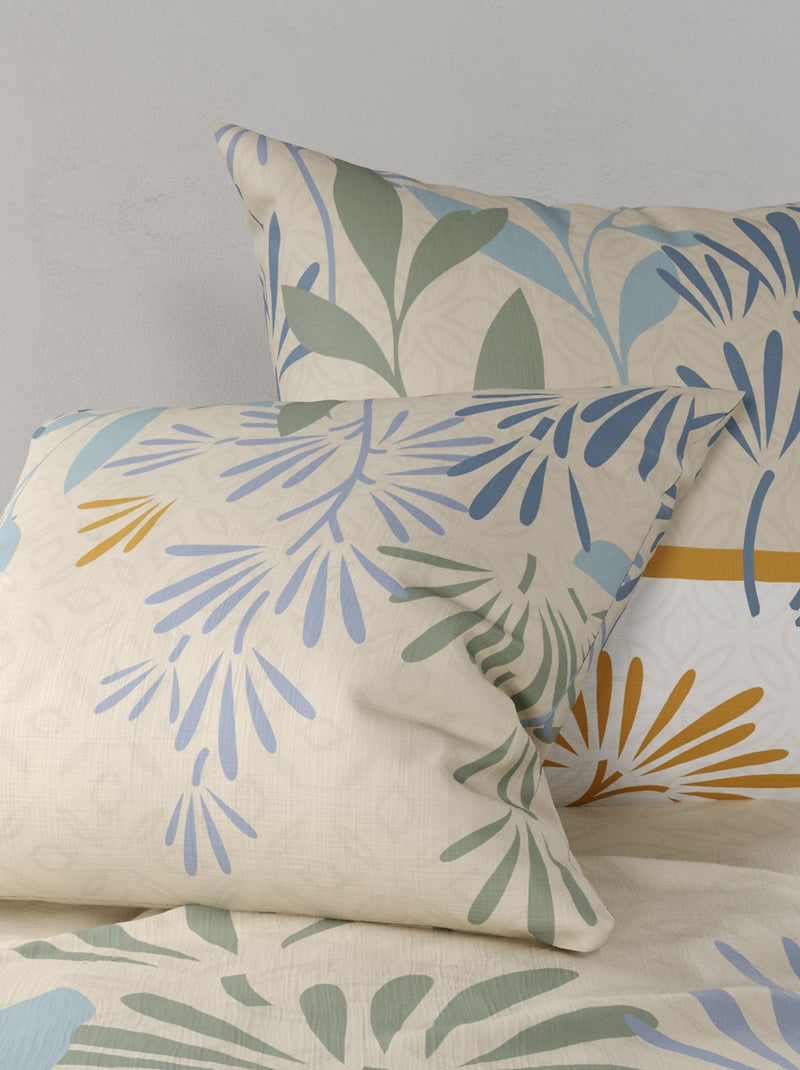 Dekbedset met print - dekbedovertrek + 2 kussenslopen - Voor 2-persoonsbed Wit - Kiabi