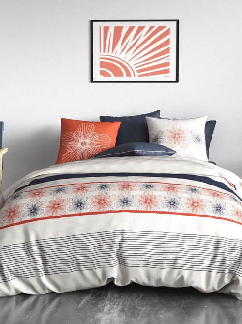 Dekbedset met print - dekbedovertrek + 2 kussenslopen - Voor 2-persoonsbed - Kiabi