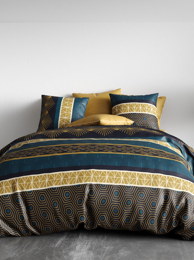 Dekbedset met print - dekbedovertrek + 2 kussenslopen - Voor 2-persoonsbed Wit - Kiabi