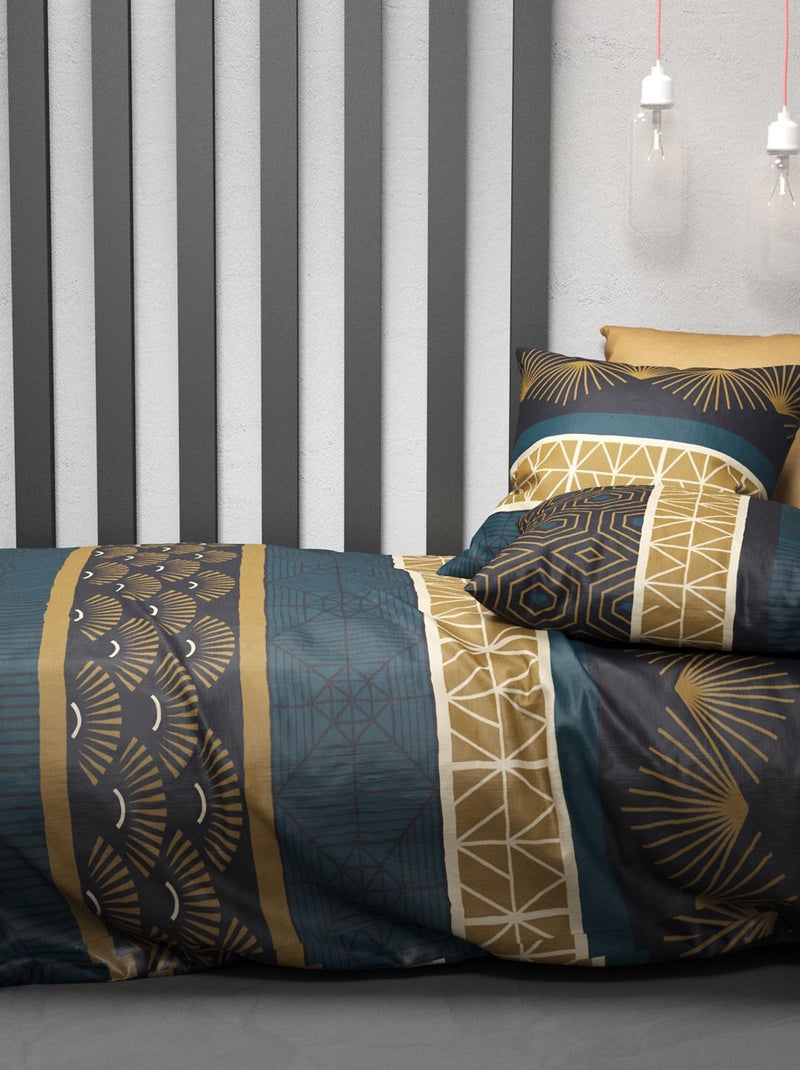 Dekbedset met print - dekbedovertrek + 2 kussenslopen - Voor 2-persoonsbed Wit - Kiabi