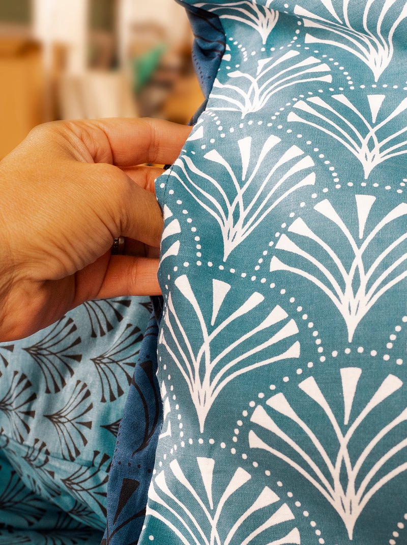 Dekbedset met print - Voor 2-persoonsbed BLAUW - Kiabi